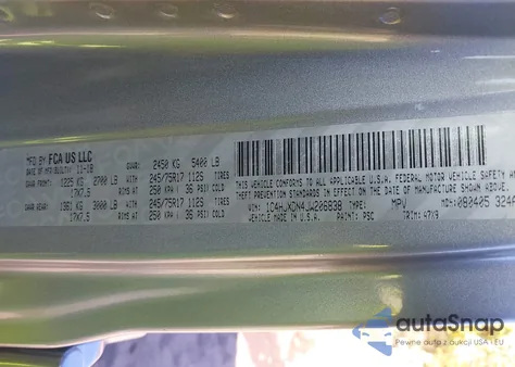 2018 Jeep Wrangler Unlimited Sport S 4X4 z USA, uszkodzony, nr VIN 1C4HJXDN4JW206838